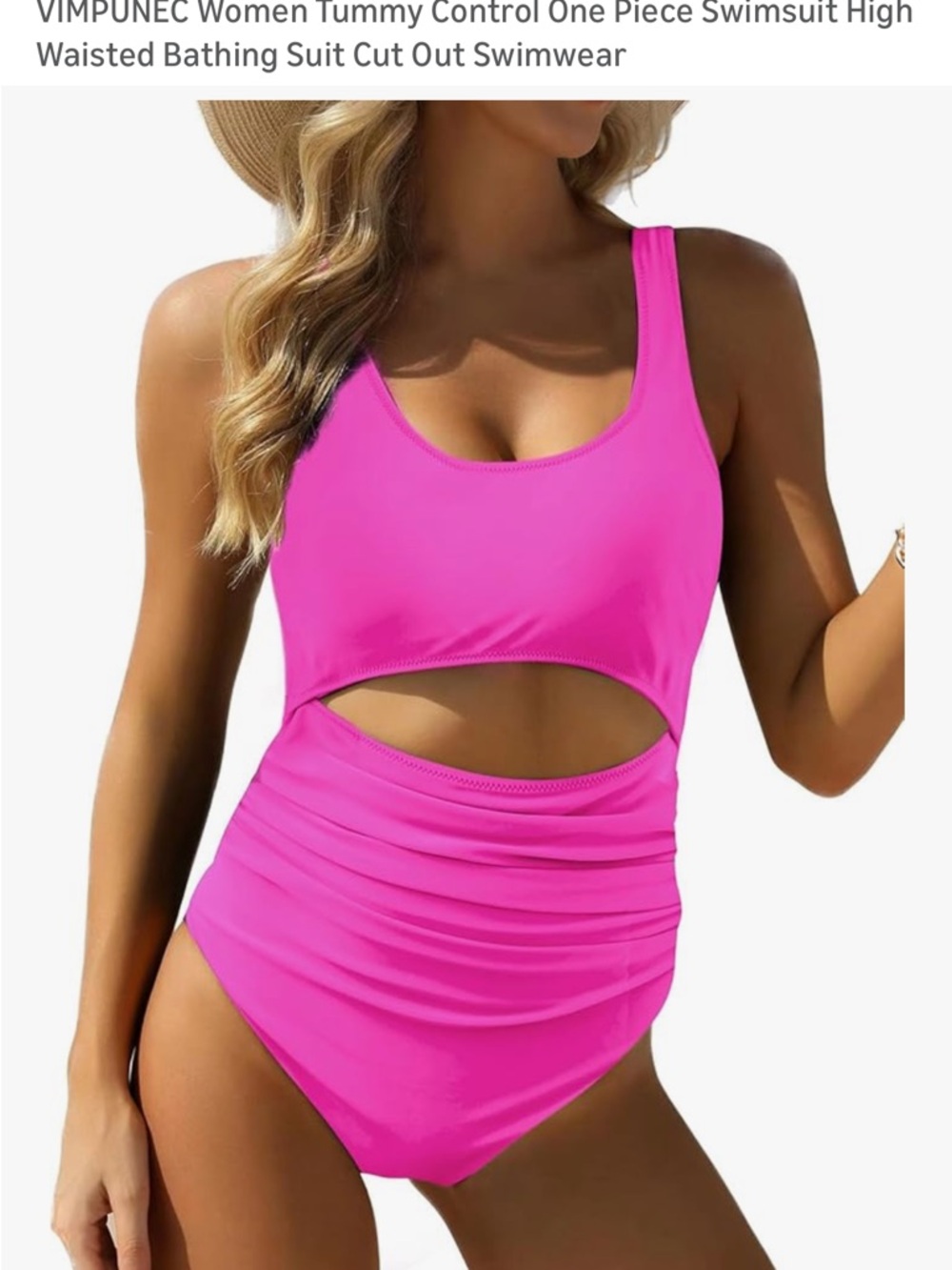 Hot Pink Cutout One-Piece Swimsuit